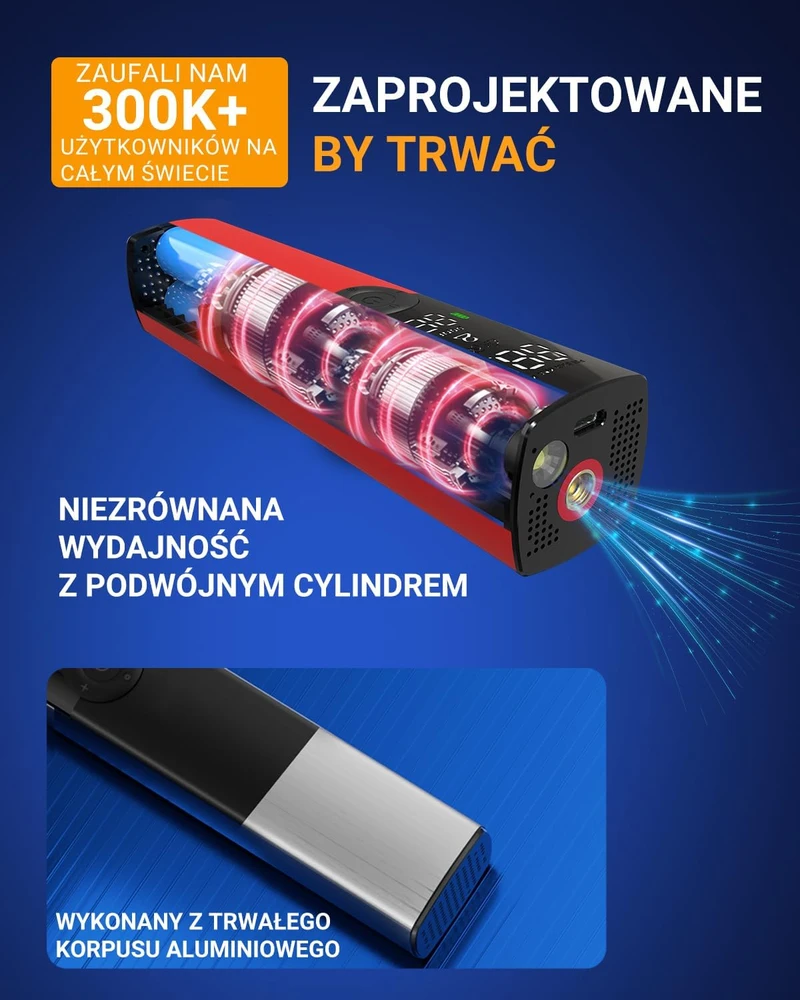 Woowind nešiojamas elektrinis padangų kompresorius BP188-150PSI, 150 PSI, USB
