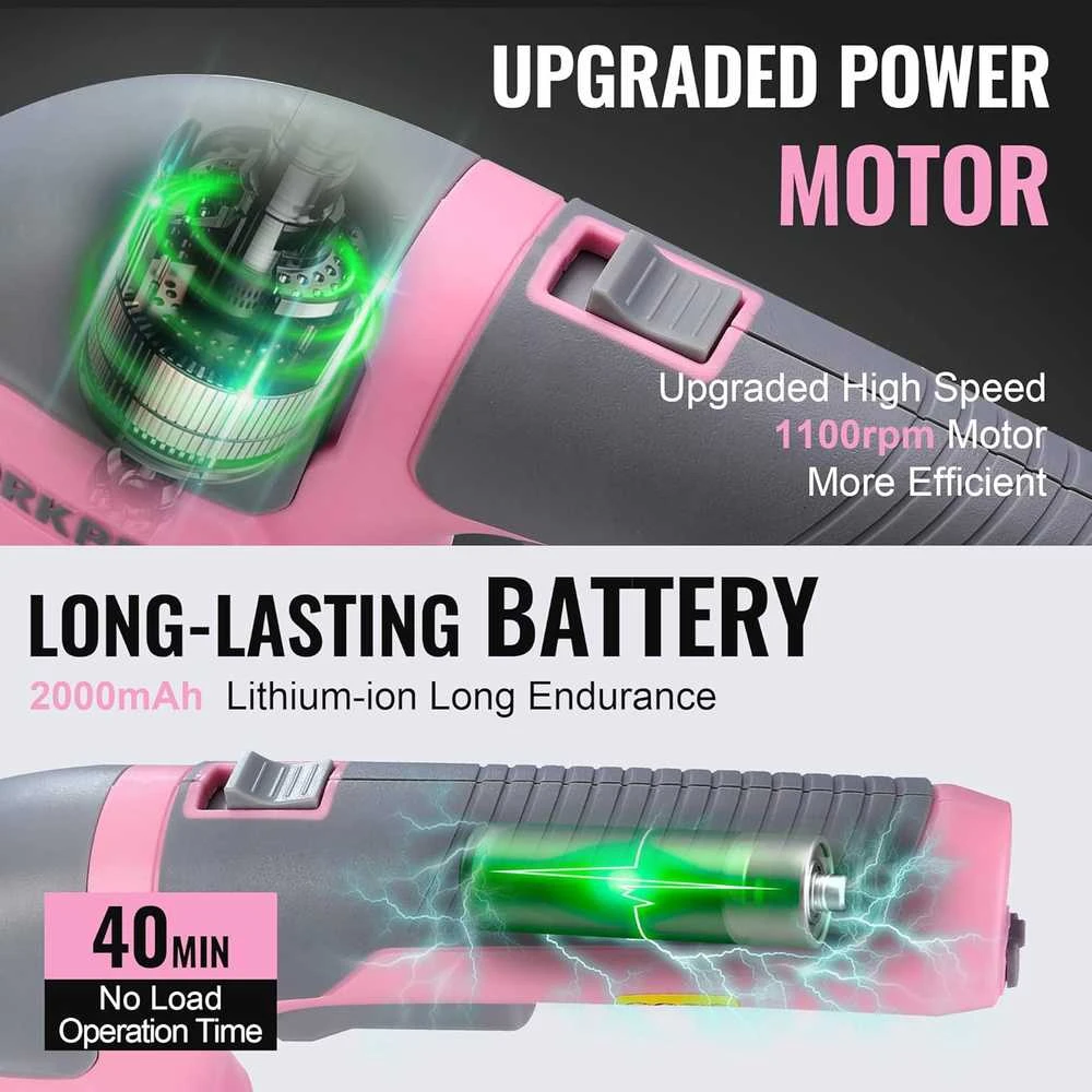WORKPRO akumuliatorinės žolės ir gyvatvorių žirklės 3.6 V 2 Ah, 2 peiliai, 75 mm, 118 mm