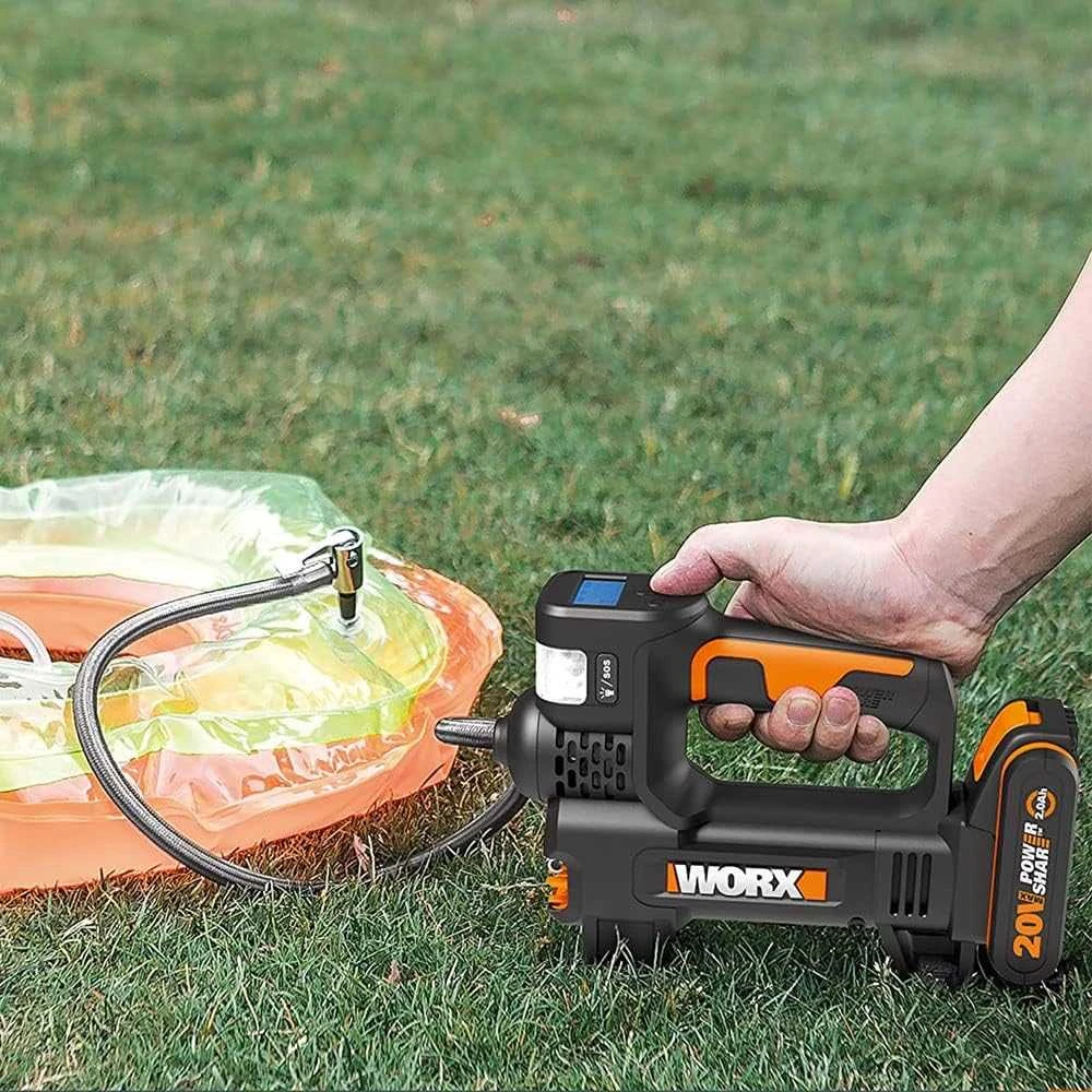 WORX akumuliatorinė daugiafunkcė oro pompa WX092.9, 10 bar, LED, be akumuliatoriaus