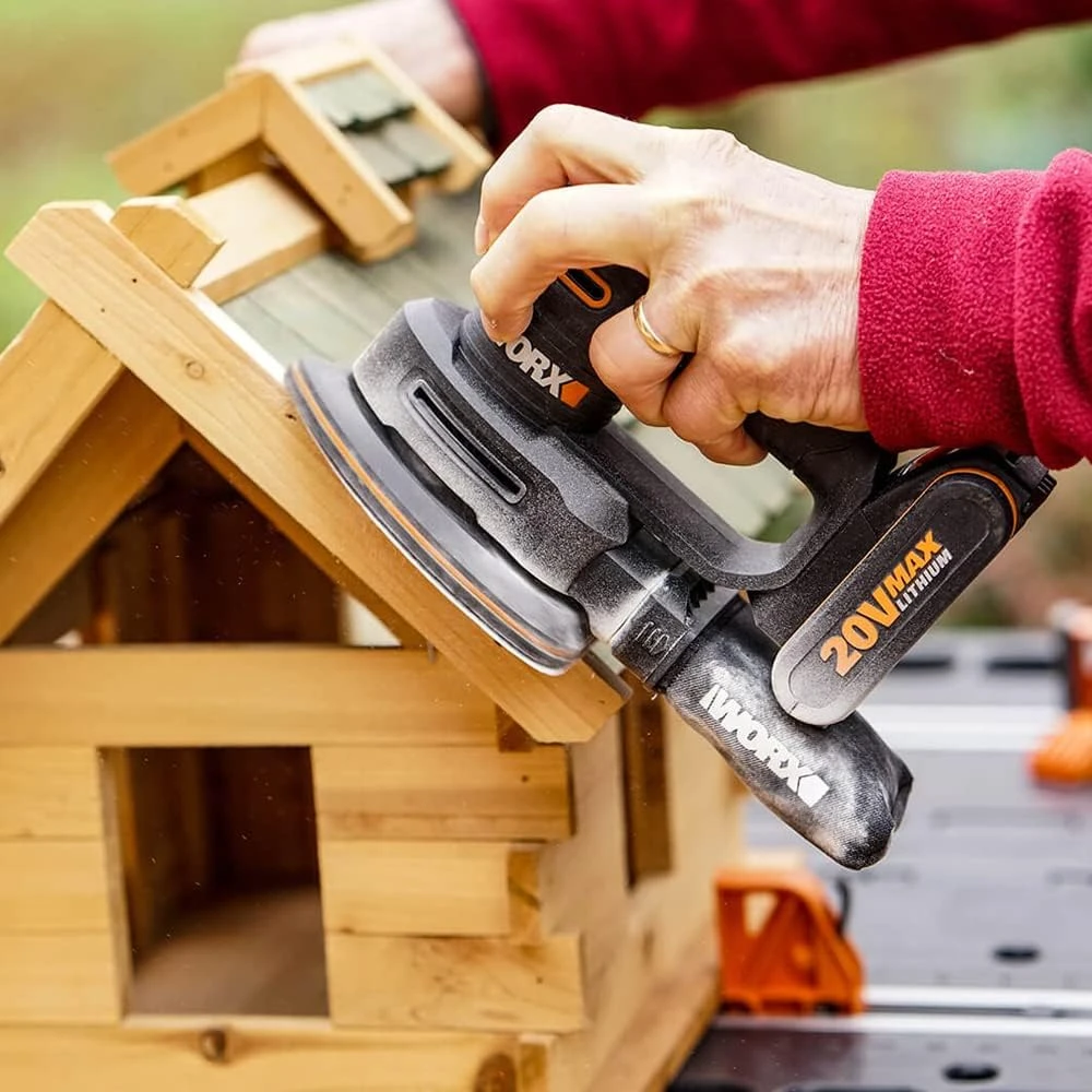 WORX akumuliatorinė detalioji šlifuoklė 20 V su dulkių maišeliu WX822