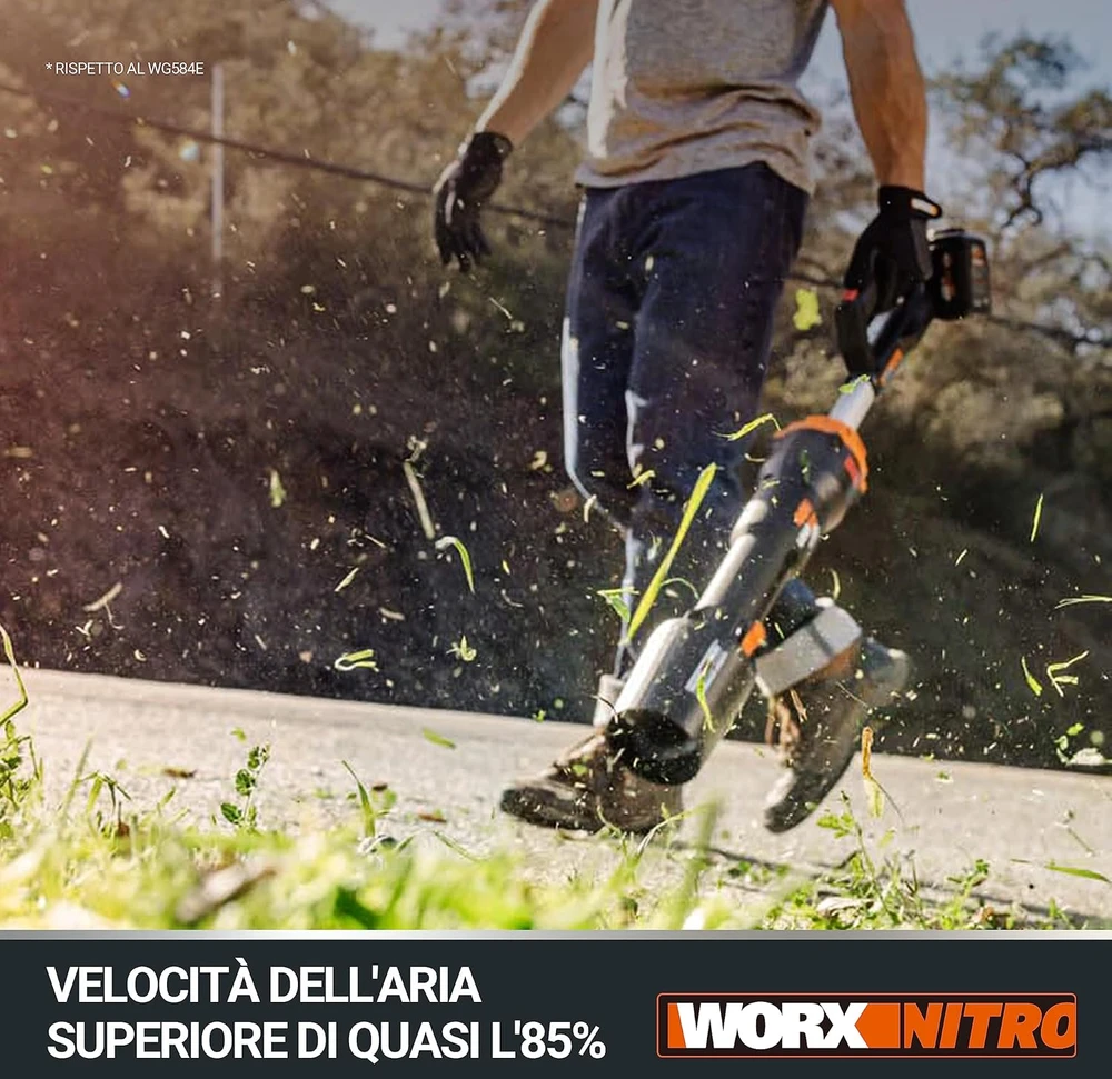 WORX akumuliatorinė lapų pūstuvas 40 V, 266 km/h, be akumuliatoriaus ir įkroviklio, WG585E.9
