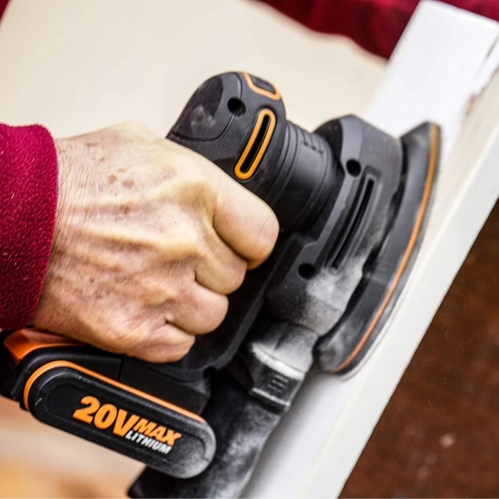 Trikampis šlifuoklis Worx WX822.9; 20 V (be akumuliatoriaus ir pakrovėjo)
