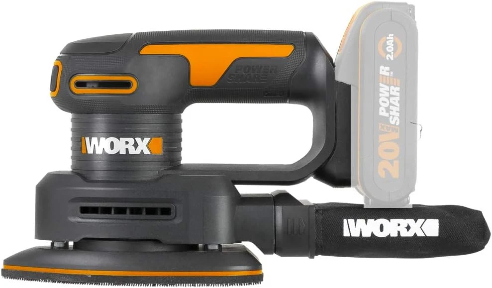 Trikampis šlifuoklis Worx WX822.9; 20 V (be akumuliatoriaus ir pakrovėjo)