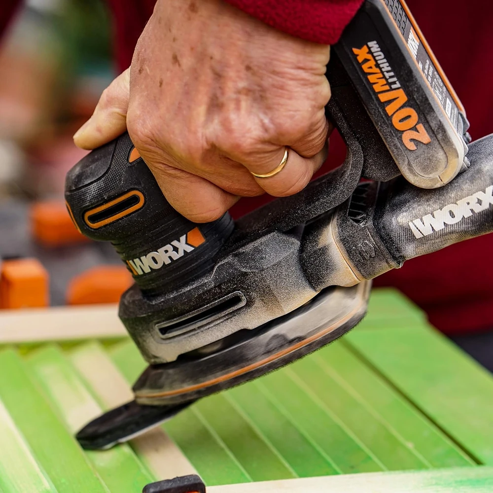 Trikampis šlifuoklis Worx WX822.9; 20 V (be akumuliatoriaus ir pakrovėjo)
