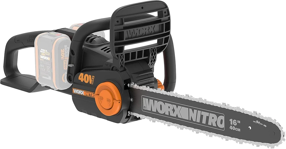 WORX akumuliatorinis grandininis pjūklas Nitro 40 V (2 × 20 V), 40 cm, WG385E.9