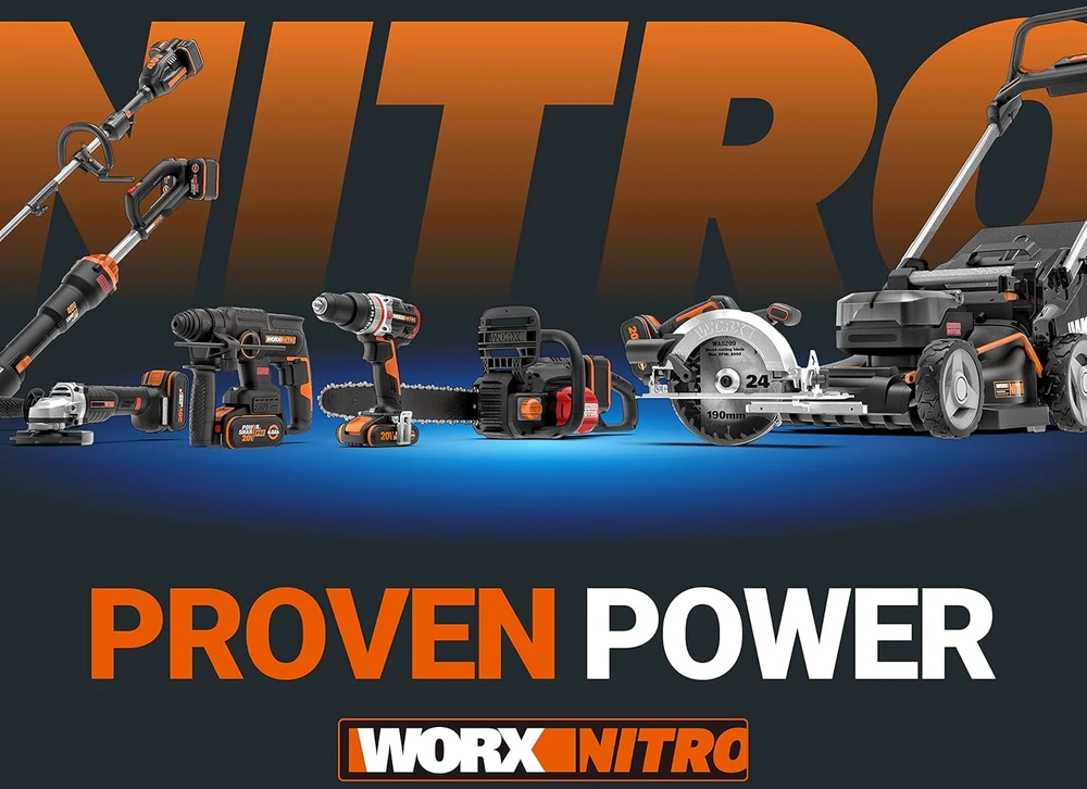 WORX akumuliatorinis grandininis pjūklas Nitro 40 V (2 × 20 V), 40 cm, WG385E.9