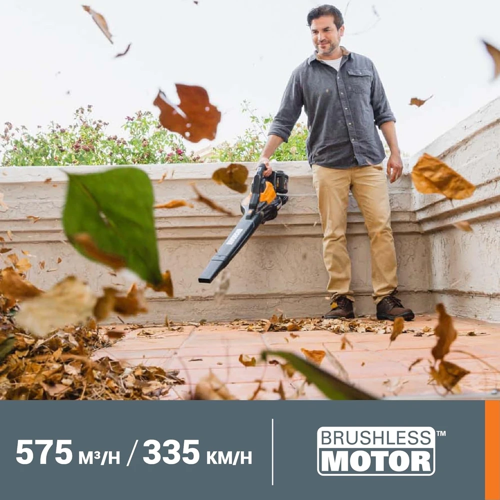 Akumuliatorinis lapų siurblys-pūstuvas Worx WG583E; 2x20 V; 2x4,0 Ah akum.