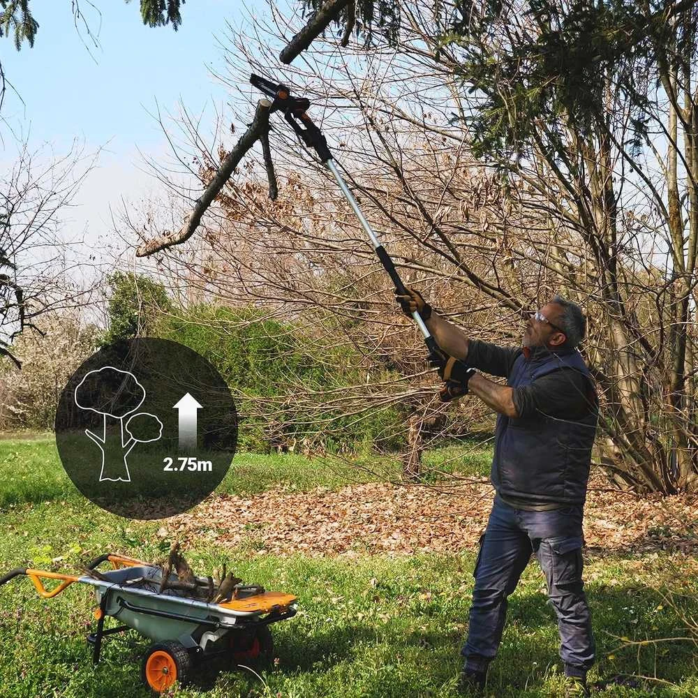 WORX akumuliatorinis mini grandininis pjūklas 20 V, bešepetėlinis variklis, 12 cm juosta, WG325E.1