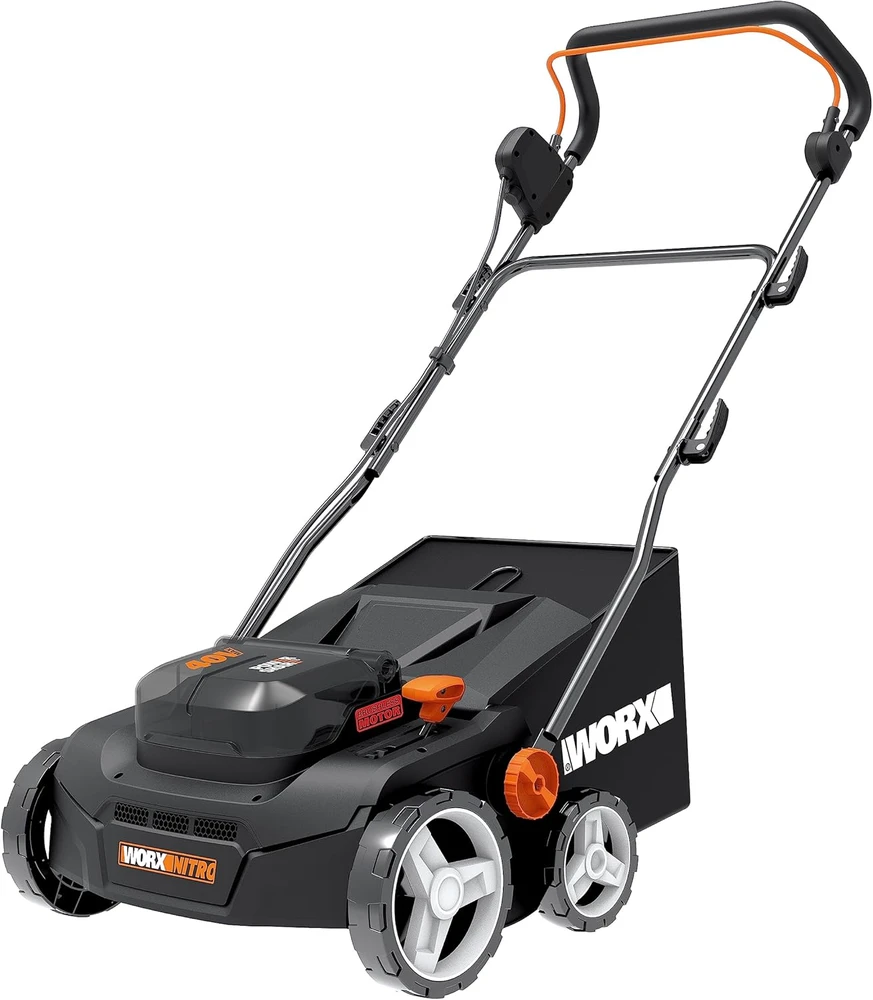 WORX akumuliatorinis vertikalizatorius ir vejos aeratorius, 36 cm pločio, nerūdijantis plienas, WG855E.9