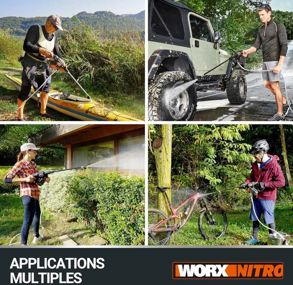 Worx akumuliatorinė plovykla Worx WG633E.9, 56bar, be akumuliatoriaus ir koroviklio