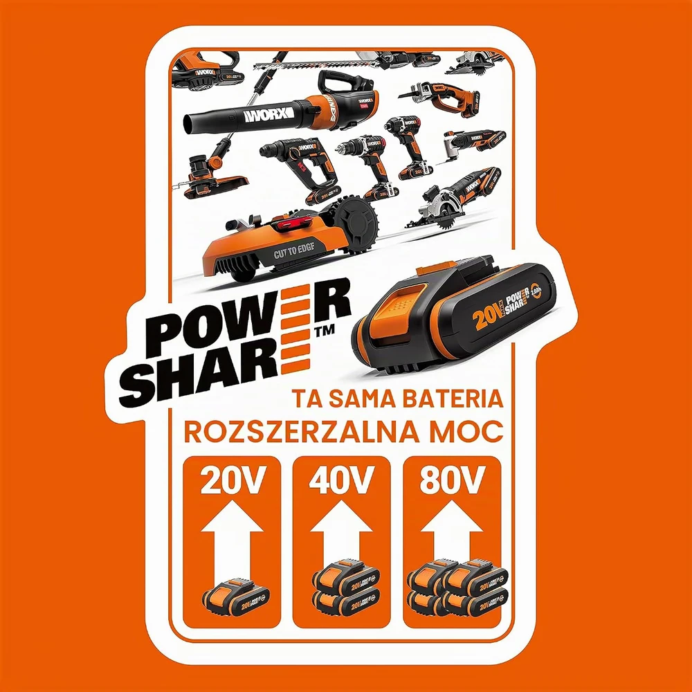 WORX belaidis oro kompresorius su LED žibintu 20 V 10 bar WX092