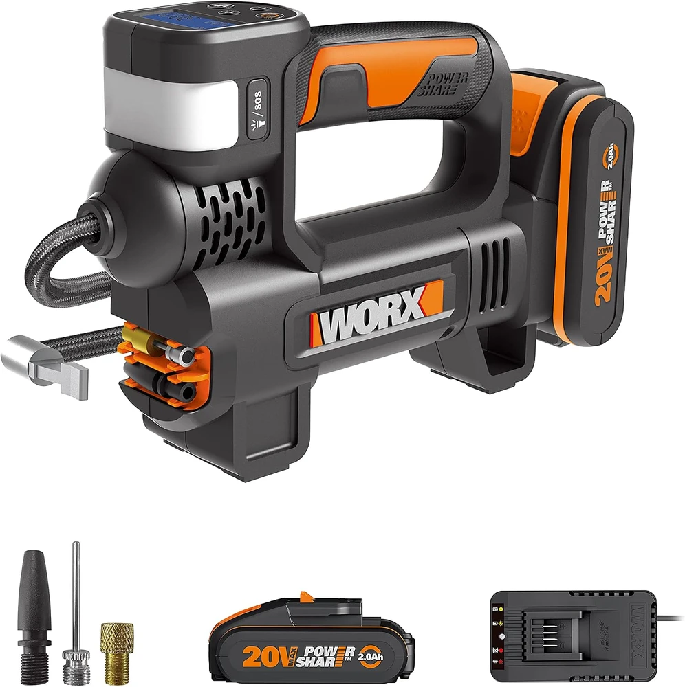 WORX belaidis oro kompresorius su LED žibintu 20 V 10 bar WX092
