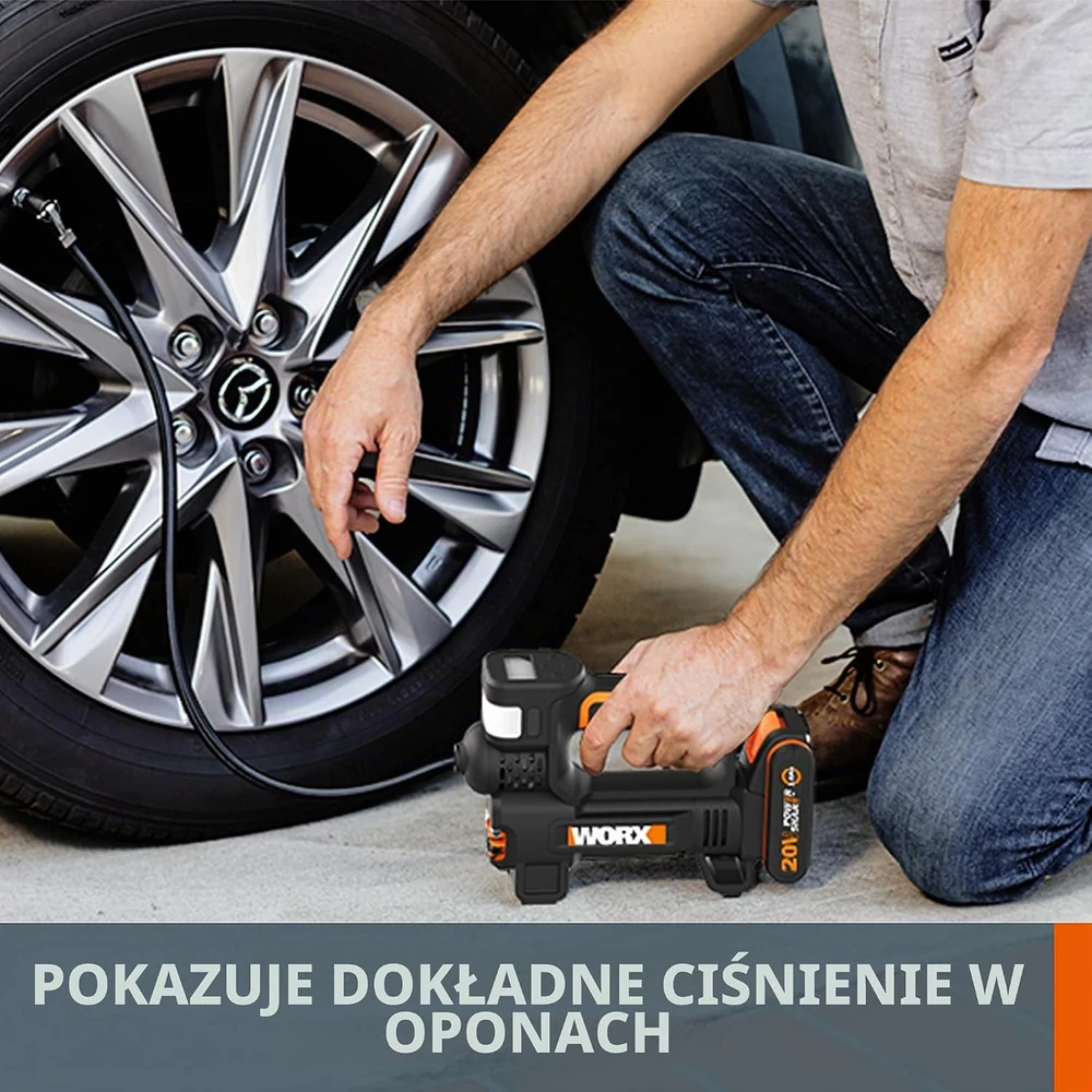 WORX belaidis oro kompresorius su LED žibintu 20 V 10 bar WX092