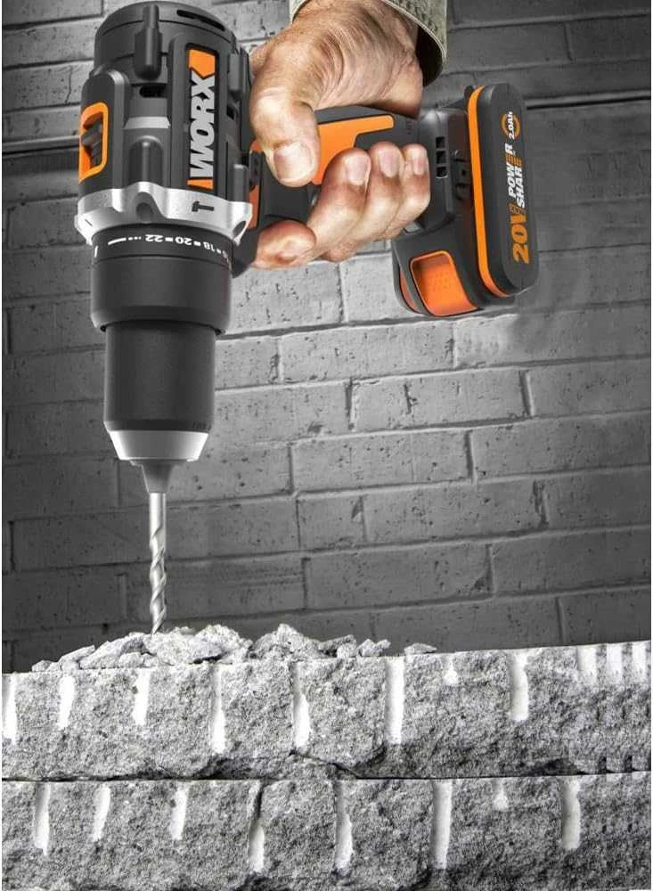 WORX belaidis smūginis gręžtuvas 20 V, 60 Nm, bešepetėlinis variklis, 2 greičiai, WX352