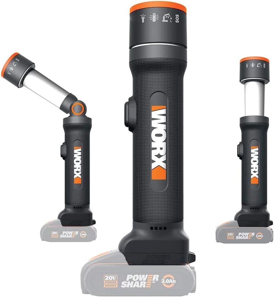 WORX daugiafunkcinė LED lempa, 20V, 120–510 liumenų, WX027.9
