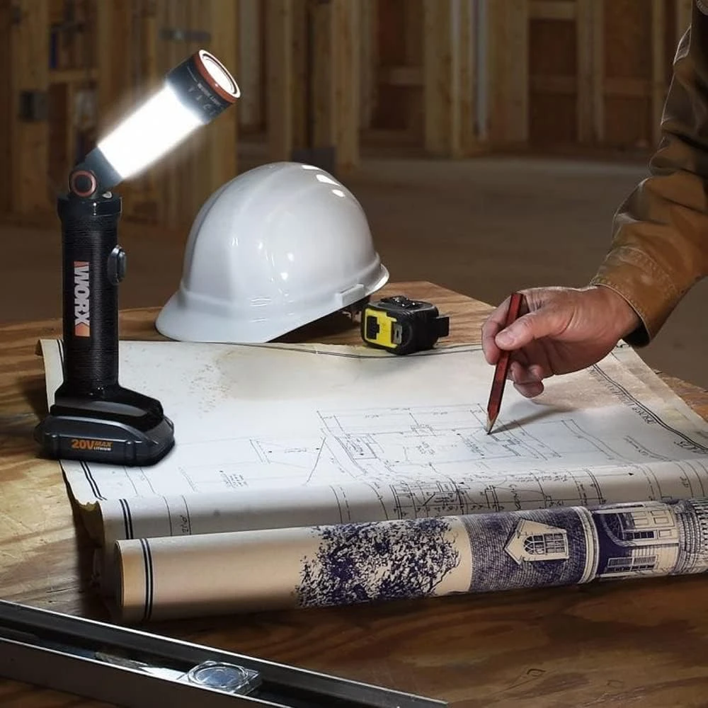 WORX daugiafunkcinė LED lempa, 20V, 120–510 liumenų, WX027.9