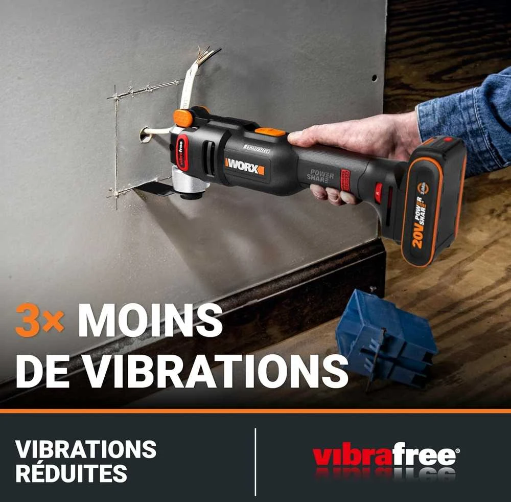 WORX daugiafunkcis bevielis įrankis 20 V, universali tvirtinimo sistema, be baterijos, WX698.9