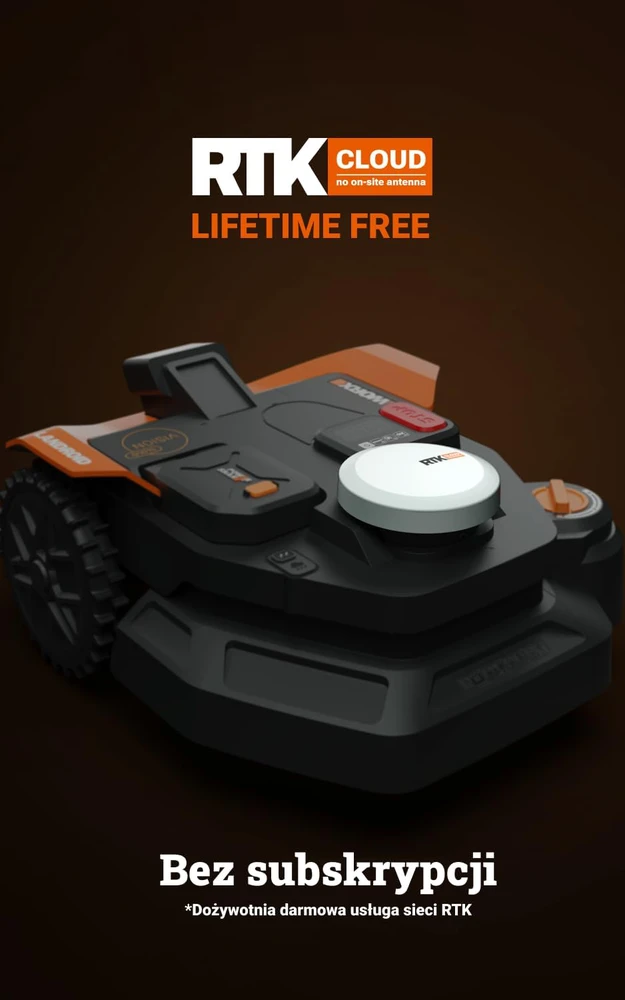 WORX vejapjovės robotas 2WD, be ribinio laido, 1200 m², AI kliūčių atpažinimas, WR312E