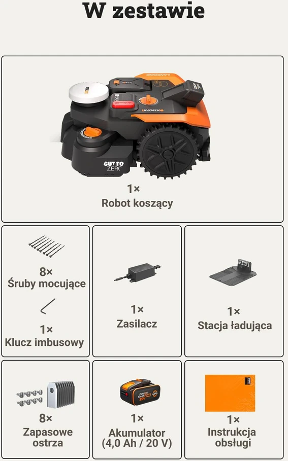 WORX vejapjovės robotas Landroid Vision Cloud WR308E 2WD, AI kliūčių atpažinimas, be laido, iki 800 m²