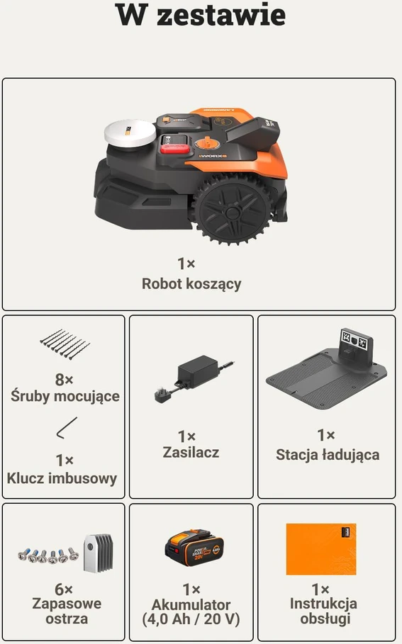 WORX vejapjovės robotas Vision Cloud 2WD, RTK+VSLAM navigacija, AI kliūčių atpažinimas WR305E