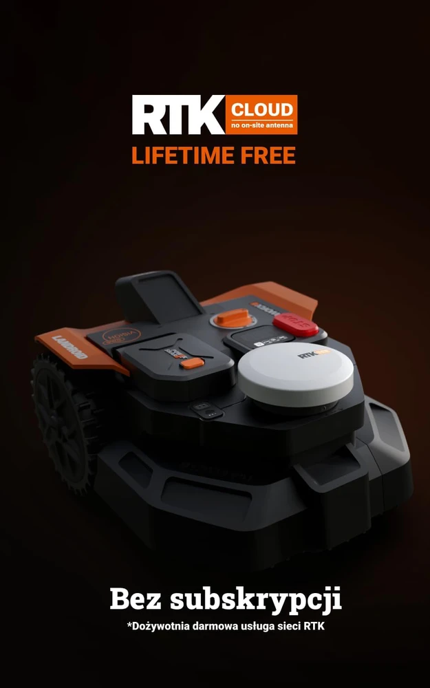 WORX vejapjovės robotas Vision Cloud 2WD, RTK+VSLAM navigacija, AI kliūčių atpažinimas WR305E
