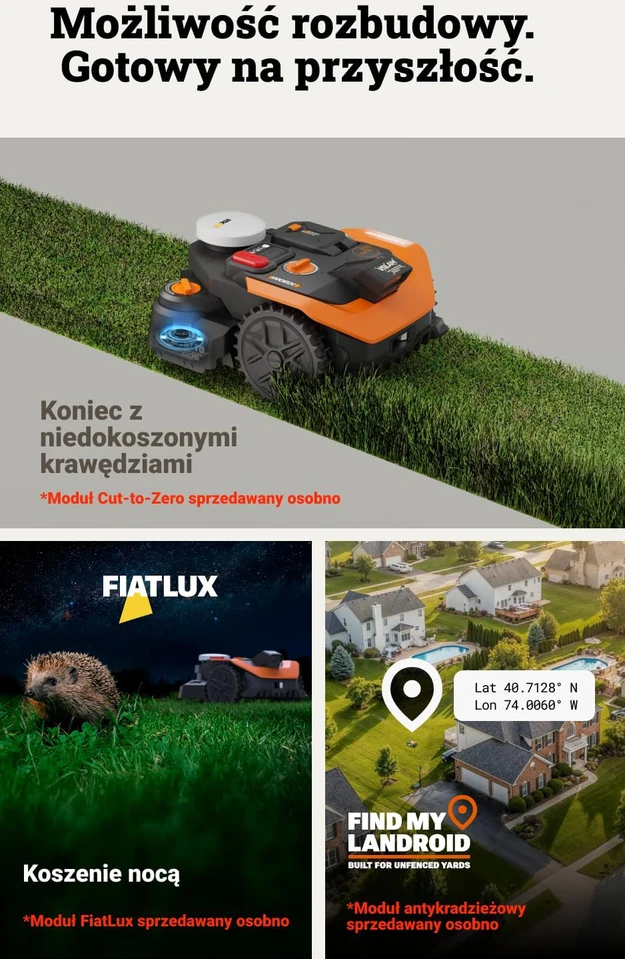WORX vejapjovės robotas Vision Cloud 2WD, RTK+VSLAM navigacija, AI kliūčių atpažinimas WR305E