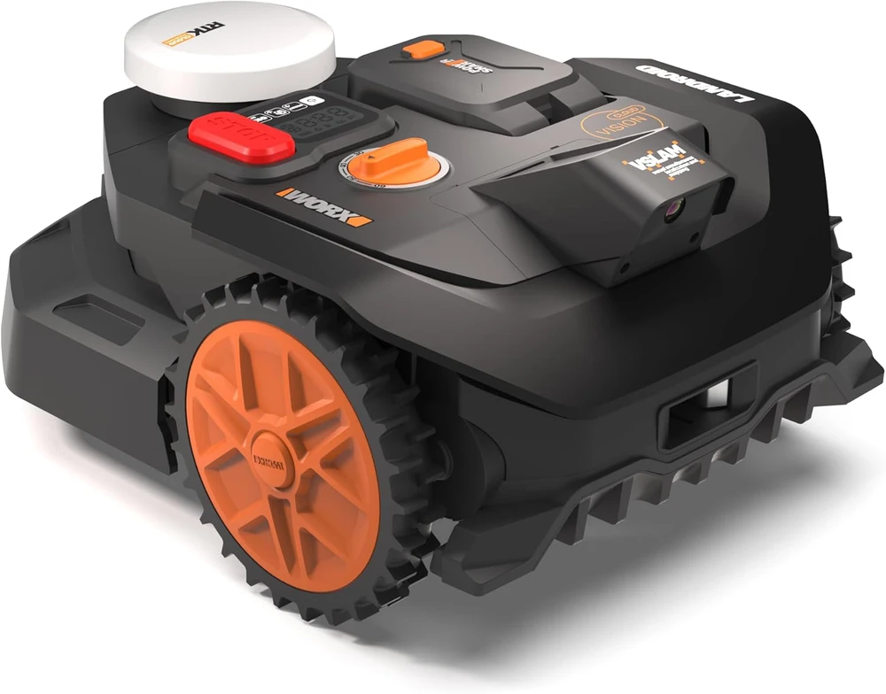 WORX vejapjovės robotas Vision Cloud WR304E 2WD su garažu, AI kliūčių aptikimas, 400 m², be laido