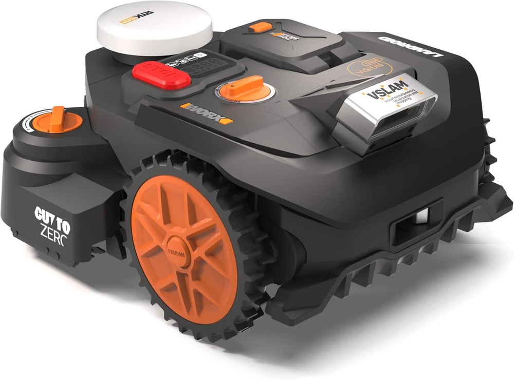 Worx vejapjovės robotas Vision Cloud WR306E 2WD su garažu, RTK Cloud navigacija, 500 m² be ribinio laido