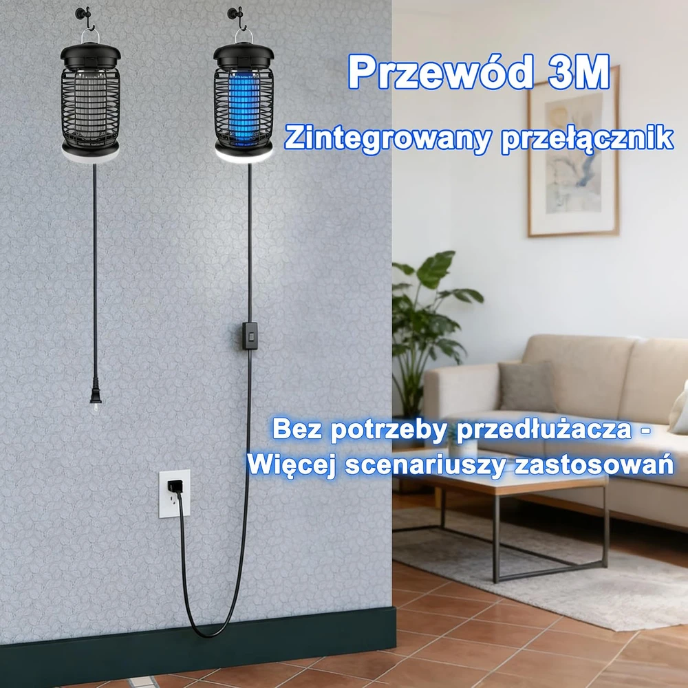 WUEAOA vabzdžių naikinimo lempa 15 W UV, 4200 V, LED, IPX4, KN-02/05