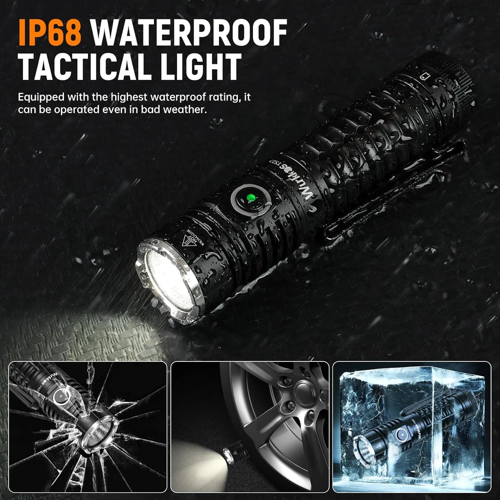 Wurkkos LED žibintuvėlis 4800 lm, IPX68, CRI90, įkraunamas TS22