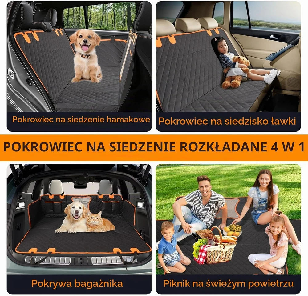 WUSUPU vandeniui atsparus automobilio galinės sėdynės užtiesalas šuniui 137 × 147 cm WU-CWQCZD