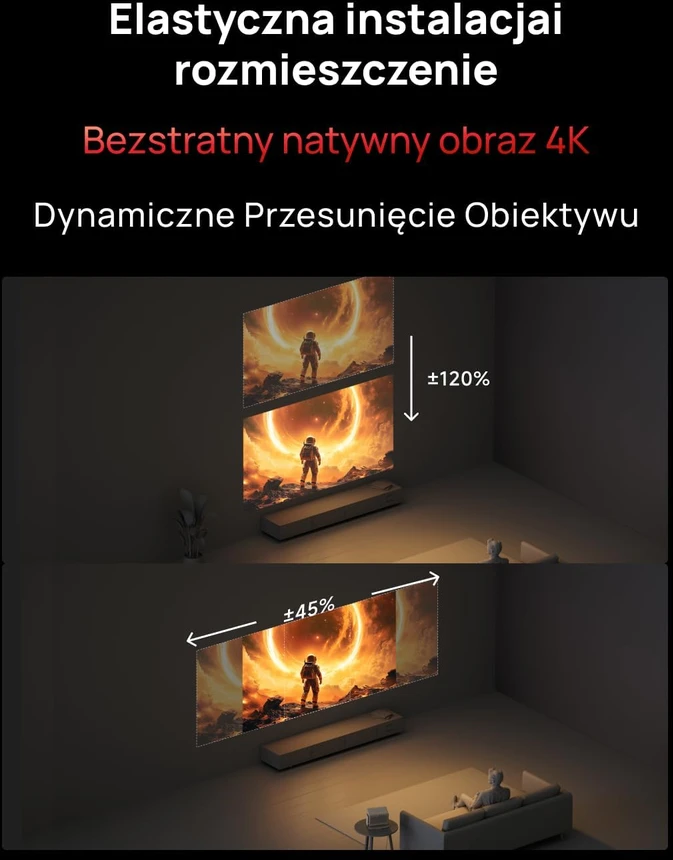 XGIMI 4K lazerinis projektorius su trijų RGB lazerių sistema, 4100 ISO lm, Horizon 20 Pro