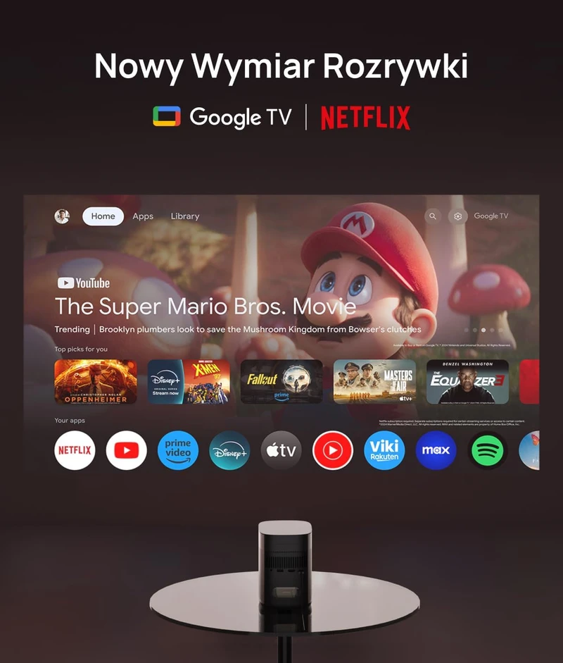 XGIMI nešiojamasis projektorius Full HD 1080p, 430 ISO liumenų, Google TV MoGo 2 Pro (New)