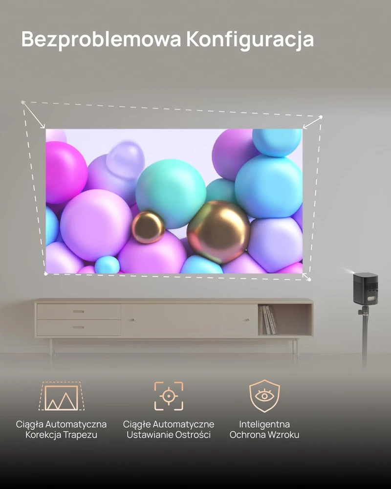 XGIMI nešiojamasis projektorius Full HD 1080p, 430 ISO liumenų, Google TV MoGo 2 Pro (New)