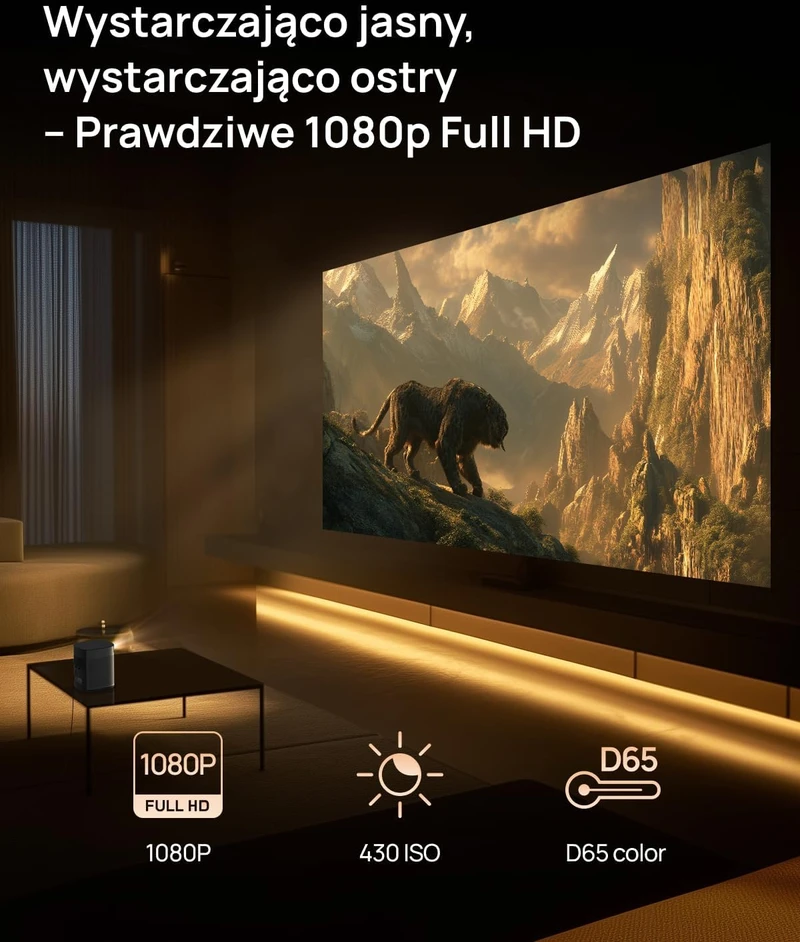 XGIMI nešiojamasis projektorius Full HD 1080p, 430 ISO liumenų, Google TV MoGo 2 Pro (New)