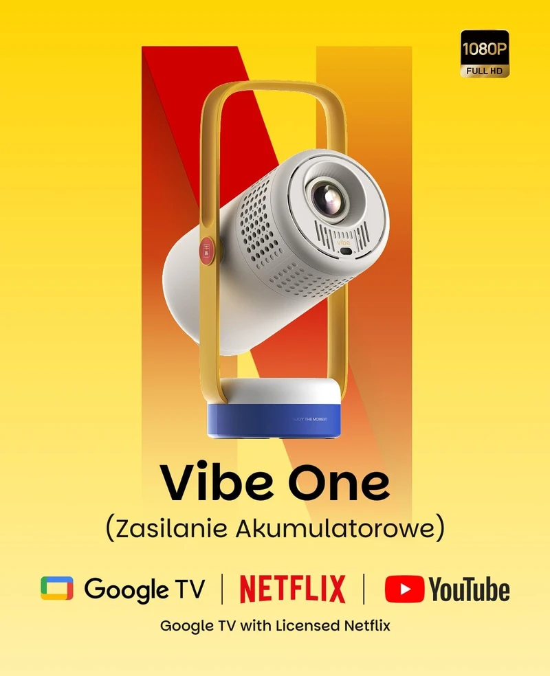 Xgimi Vibe one Nešiojamas projektorius, Google TV, maitinamas baterijomis