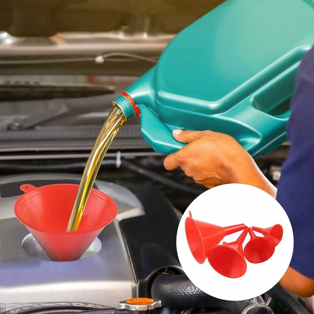 XhjzgcTech automobilių piltuvėlių rinkinys su filtru ir lanksčiais antgaliais, plastikinis