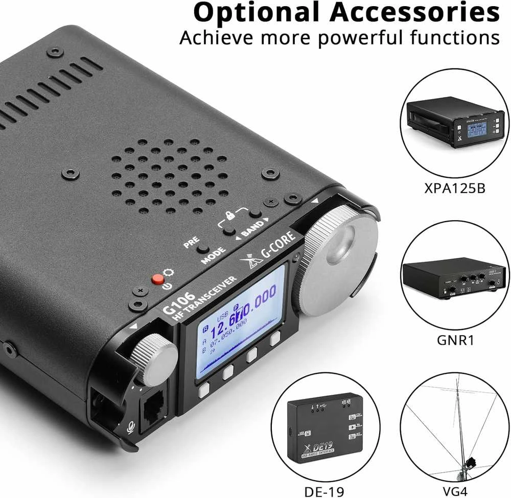 Xiegu SDR trumpųjų bangų transiveris HF QRP 5 W, SSB CW AM WFM, modelis G106