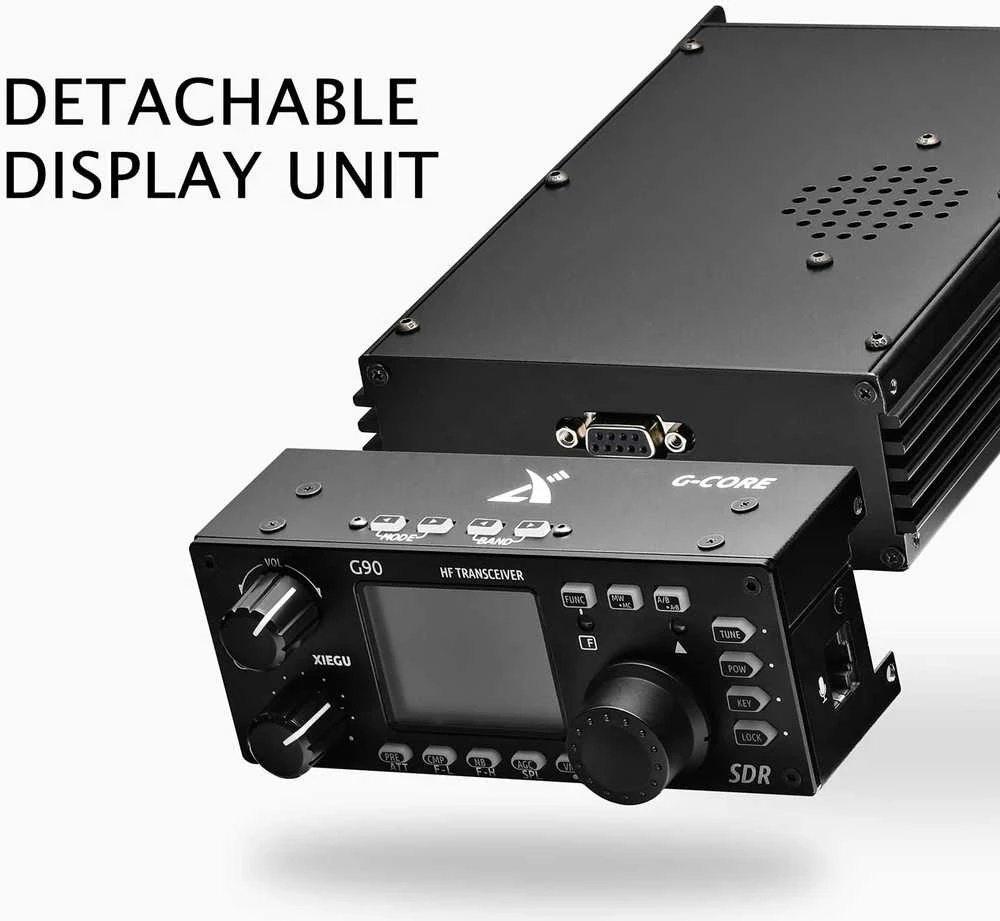 Xiegu trumpųjų bangų radijo siųstuvas-imtuvas G90, 20 W galia, nuimamas ekranas, 100 kHz–90 MHz