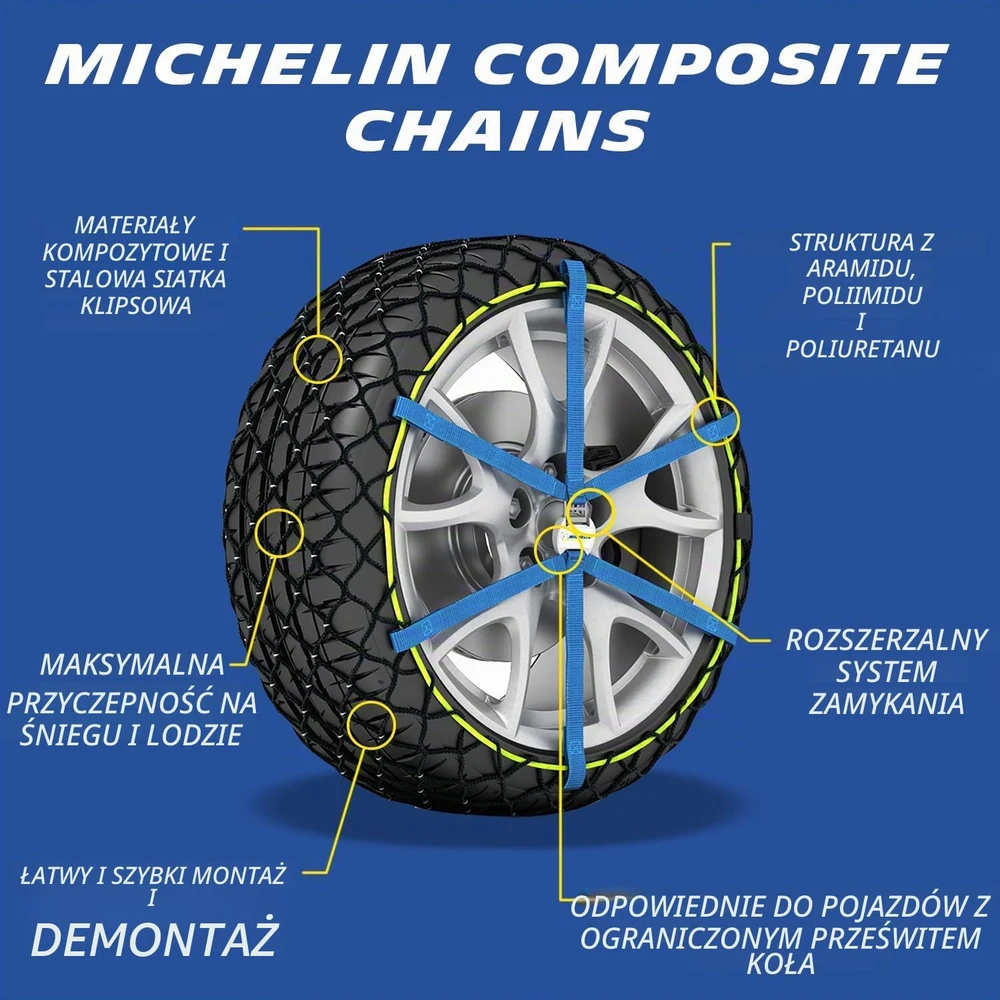 XL Perform Tool tekstilinės sniego grandinės Michelin Easy Grip Evolution 19, 2 vnt., 008319