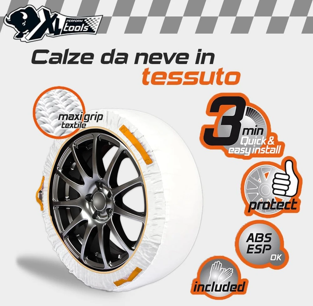 XL Perform Tool tekstilinės sniego kojinės automobilių padangoms 16 colių 450459
