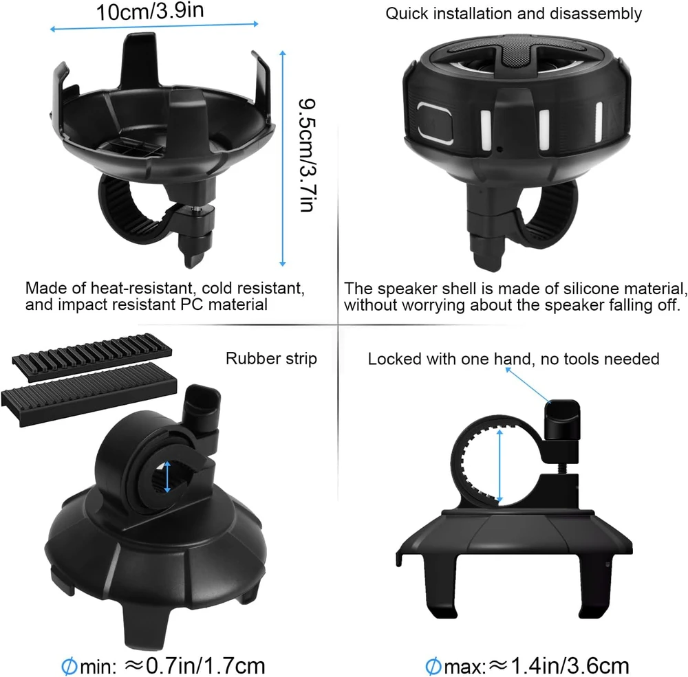 Xleader belaidė Bluetooth kolonėlė dviračiui, IPX7, 10 W, silikoninis korpusas, X8BKPRO-V2
