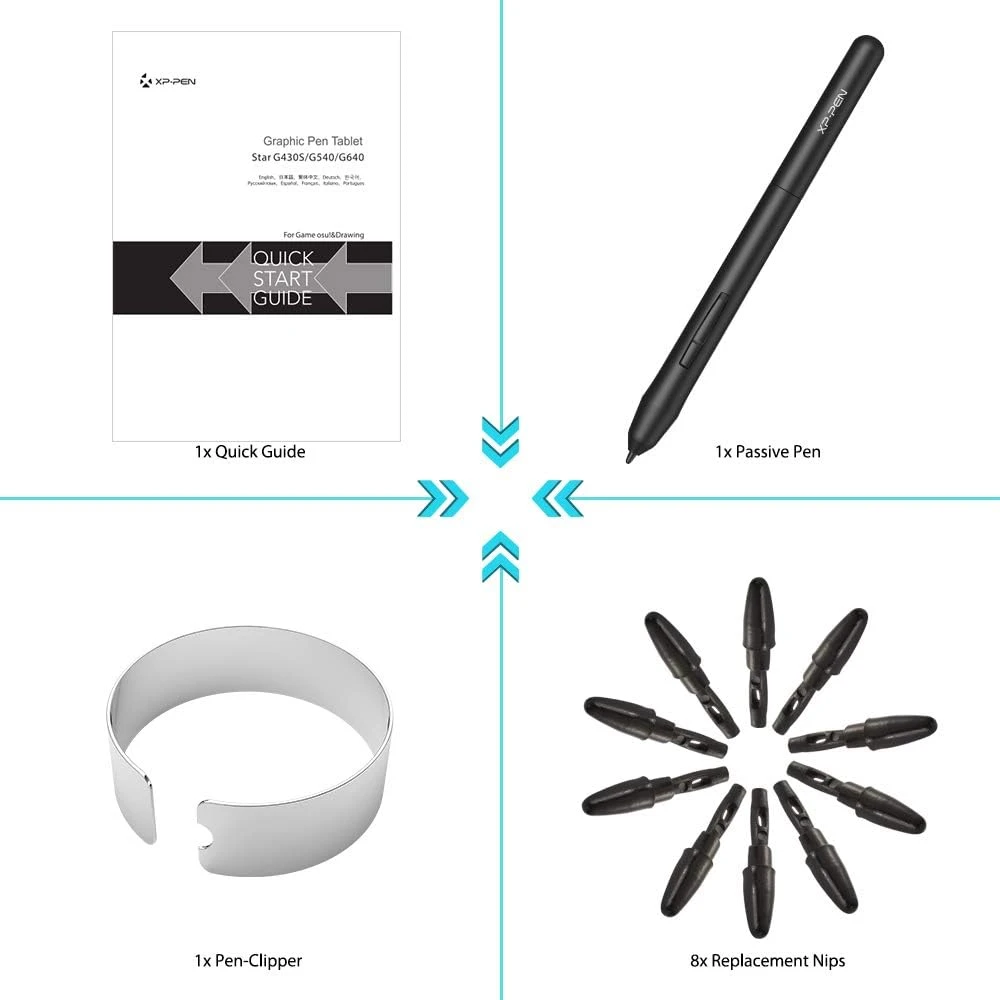XP-Pen grafinė planšetė Star G430S, 4 x 3 col., 8192 slėgio lygiai, USB