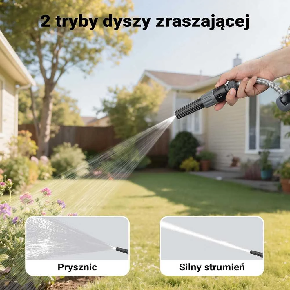 XPOtool automatinis sieninis žarnos ritinys su 15 m PVC žarna, 180° pasukamas laikiklis