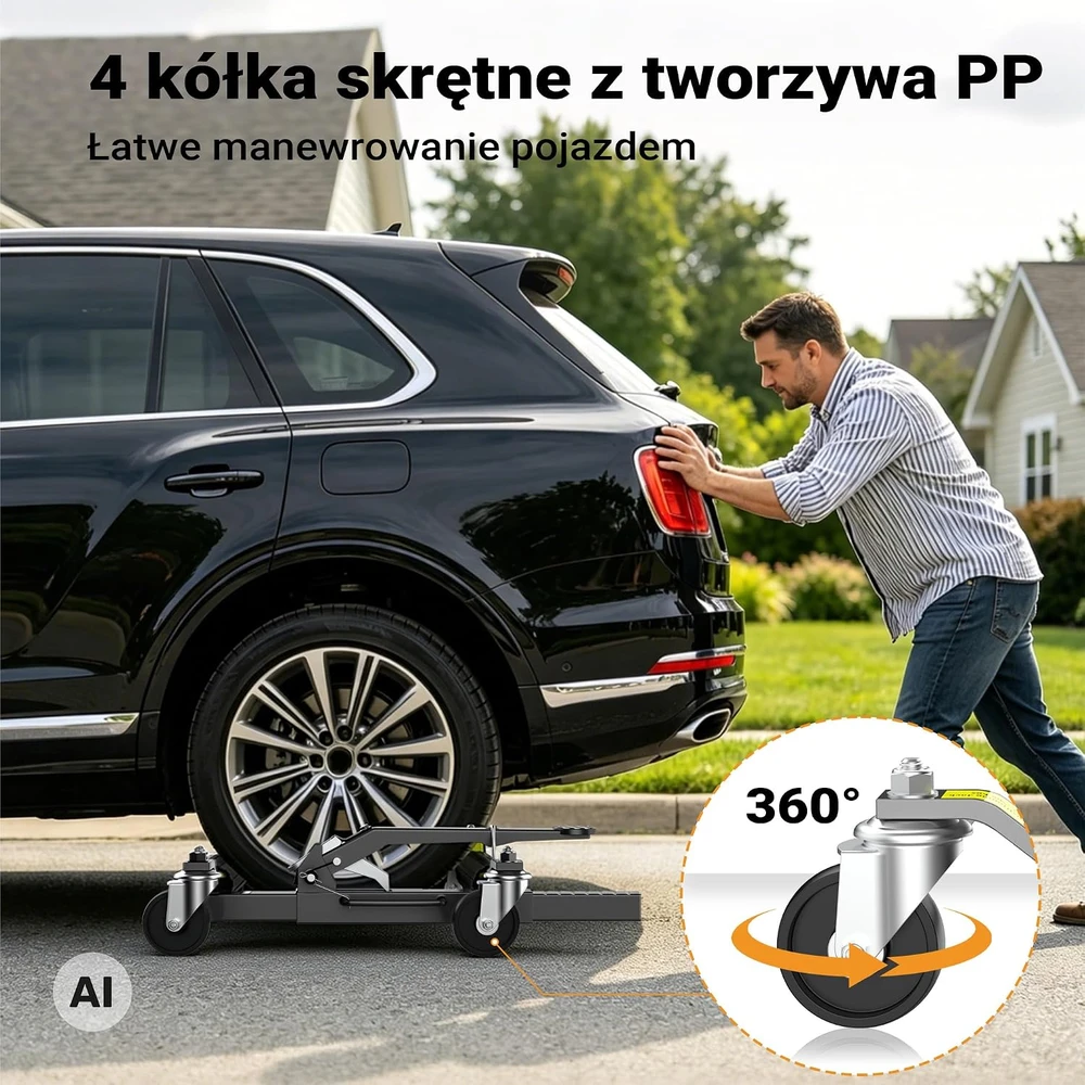 XPOtool automobilių ratų manevravimo vežimėliai, 2 vnt., iki 566 kg, 63896