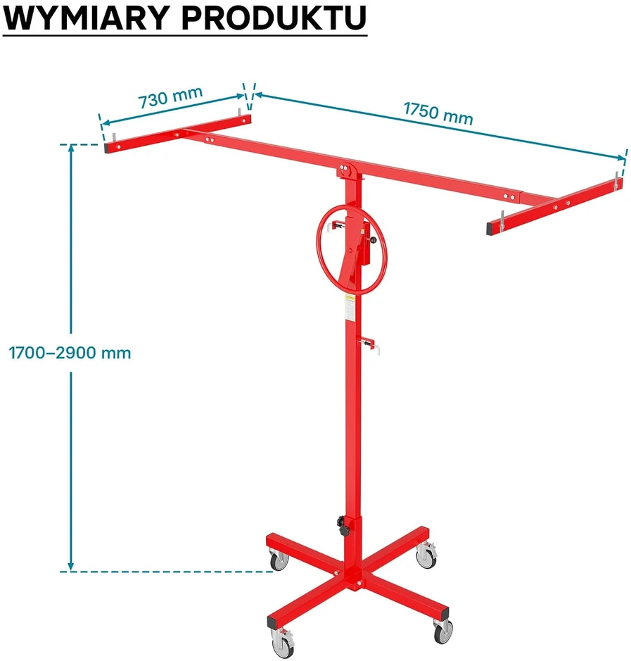 XPOtool gipso kartono plokščių keltuvas iki 40 kg, 170–290 cm, modelis 63249