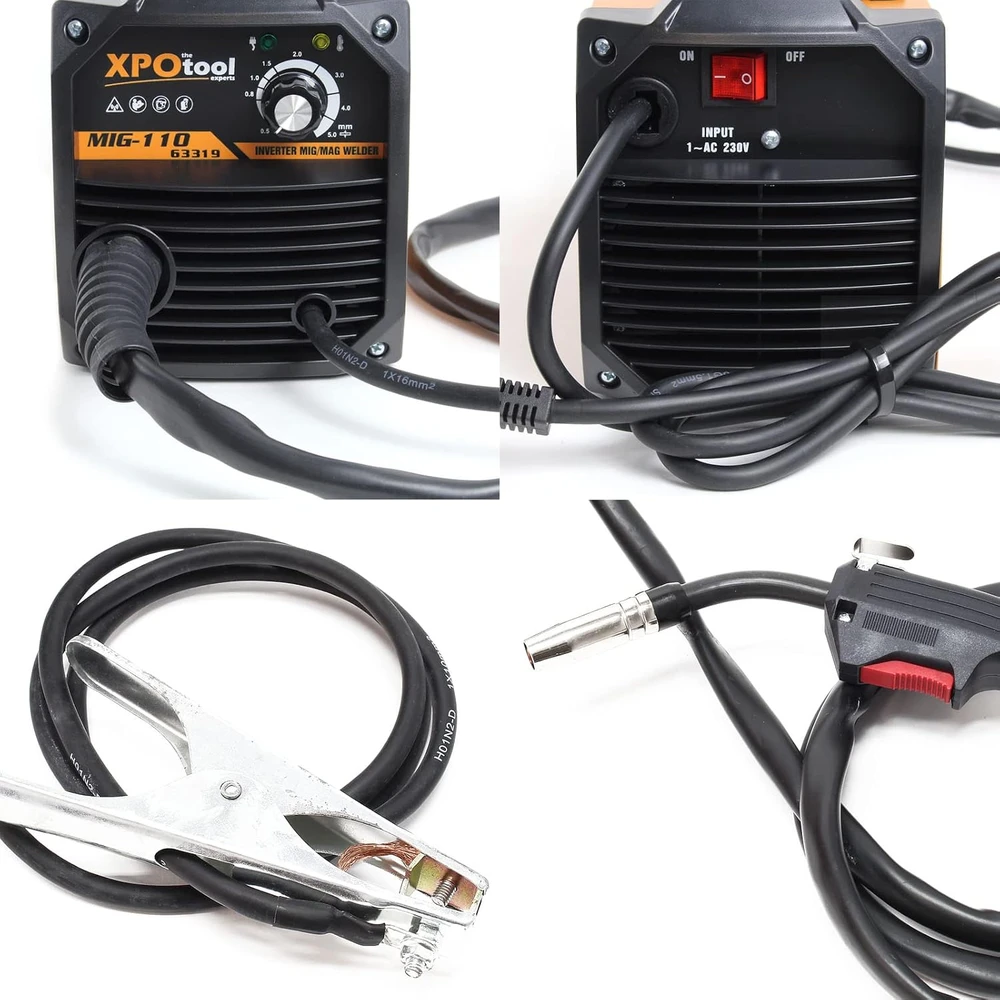 XPOtool inverterinis MIG suvirinimo aparatas be dujų, IGBT, 0.8–0.9 mm vielai, 63319