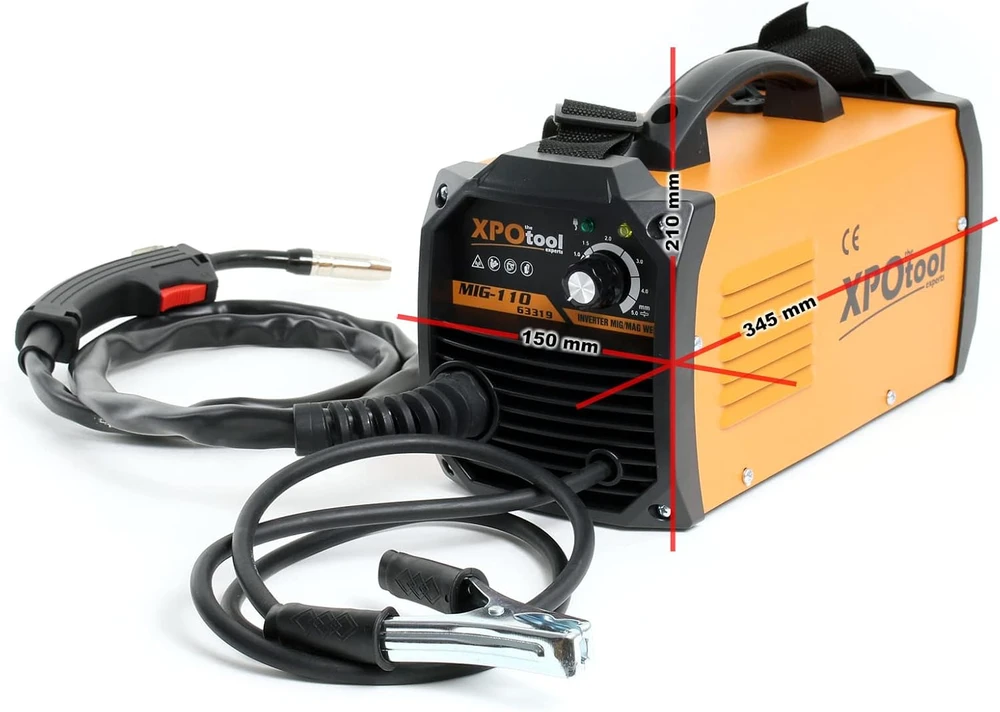 XPOtool inverterinis MIG suvirinimo aparatas be dujų, IGBT, 0.8–0.9 mm vielai, 63319
