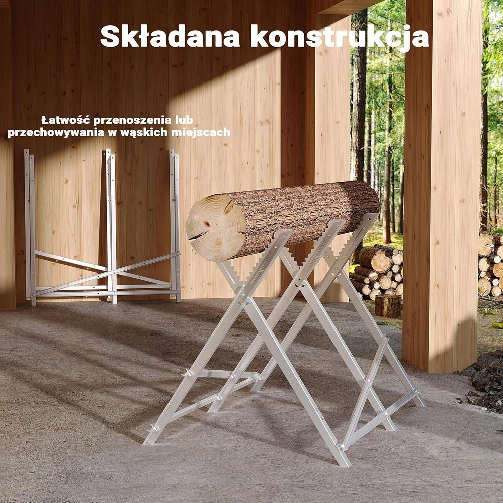 XPOtool sulankstomas stovas malkoms pjauti su 3 laikikliais, iki 100 kg, 63857