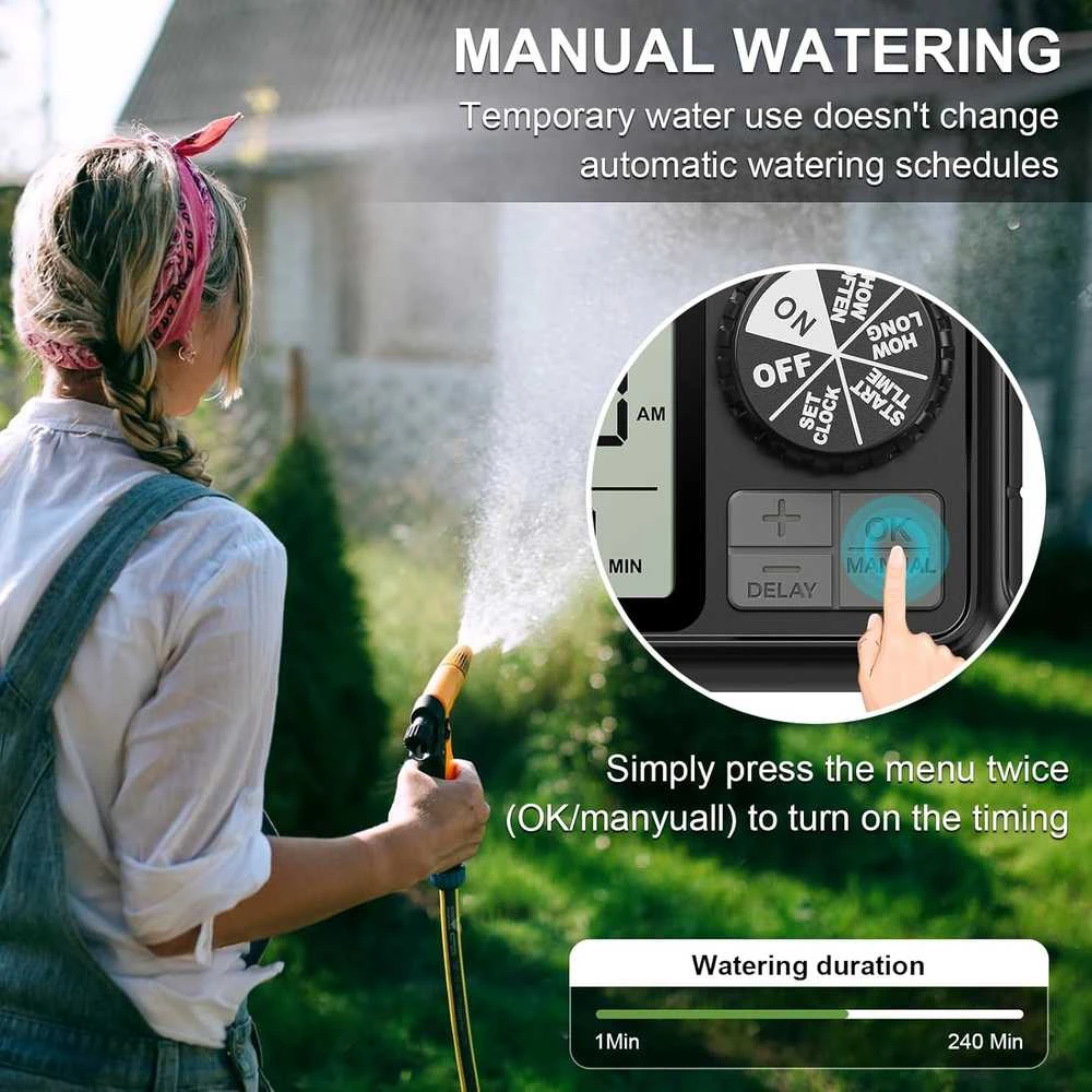 Xtsuen automatinis laistymo laikmatis su LCD ekranu, IPX5, 2 režimų, M02B-2T